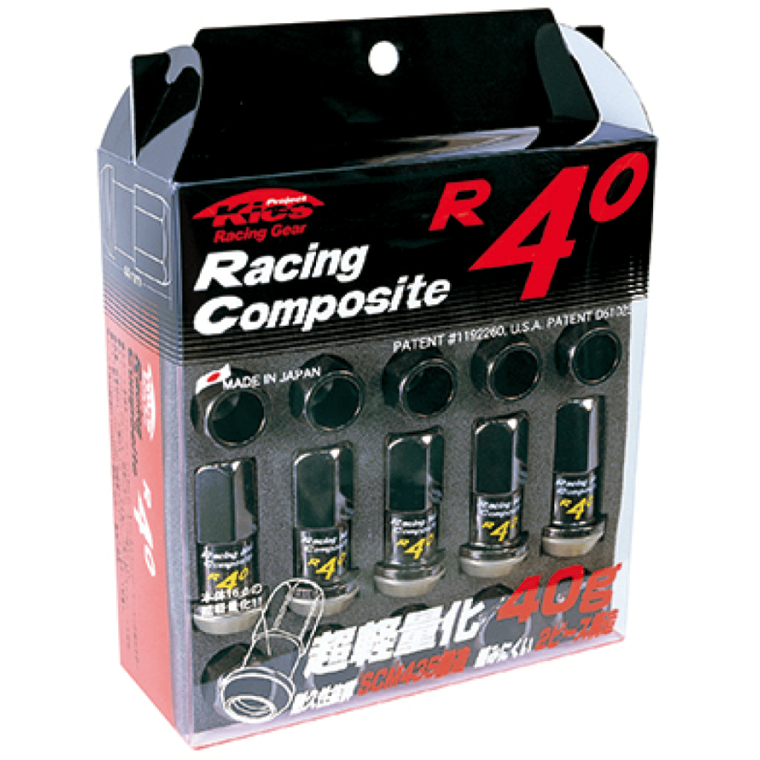 Project Kics R40 Black Lug Nuts (20 standard) | 16-22+ Civic, 23+ 