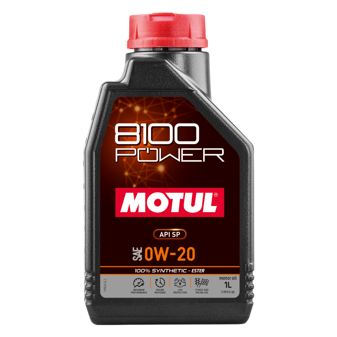 Motul 8100-Power 0W20 Engine Oil | 16-22+ Civic, 23+ Integra