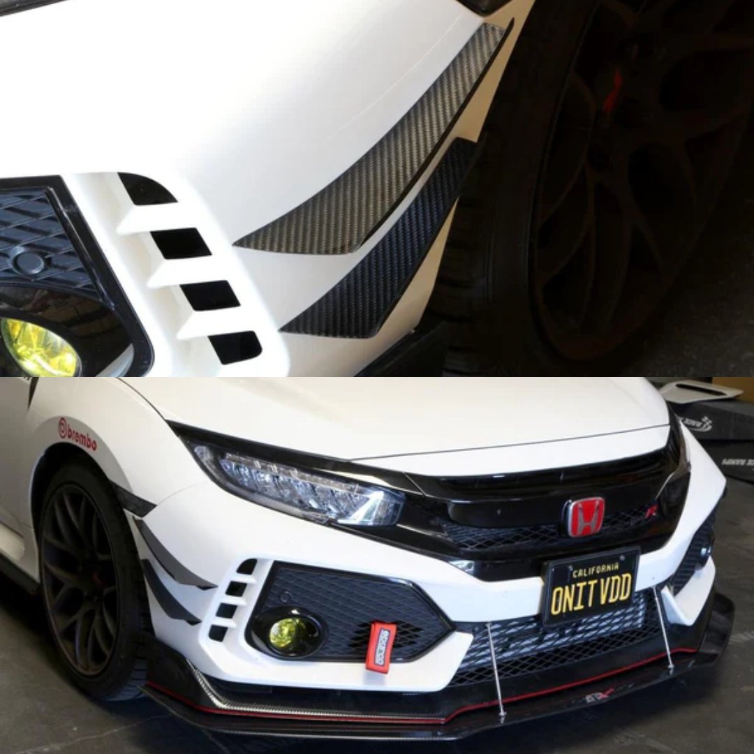 APR Carbon Fiber Front Bumper Canards | 17 - 21 Civic Type R FK8 - Unity Performance