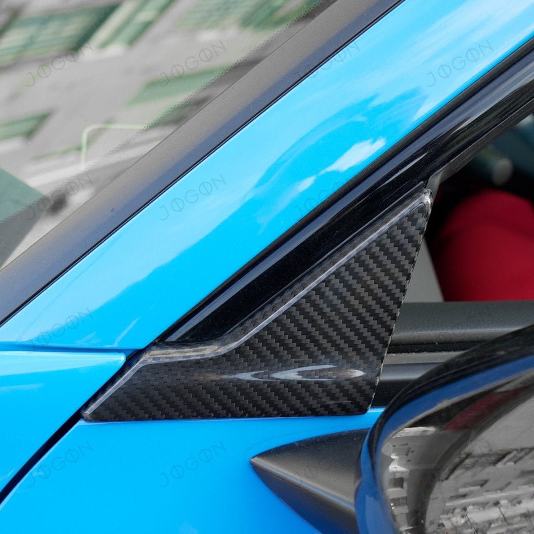 Jogon Carbon Fiber A Pillar Triangle Cover | 23+ Civic Type R FL5, 23+ Integra A-Spec & Type S - Unity Performance