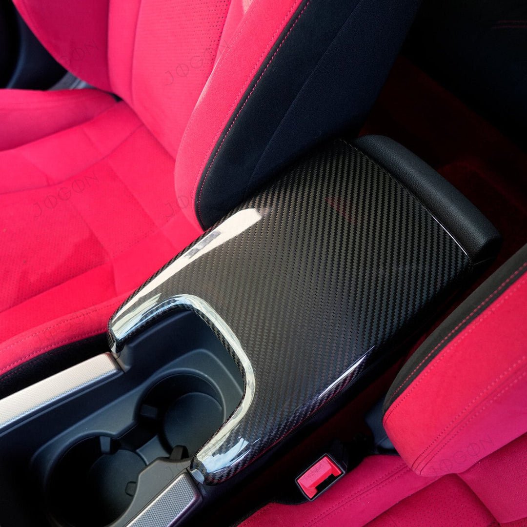 Jogon Carbon Fiber Armrest Lid Cover | 22+ Civic, 23+ Integra - Unity Performance