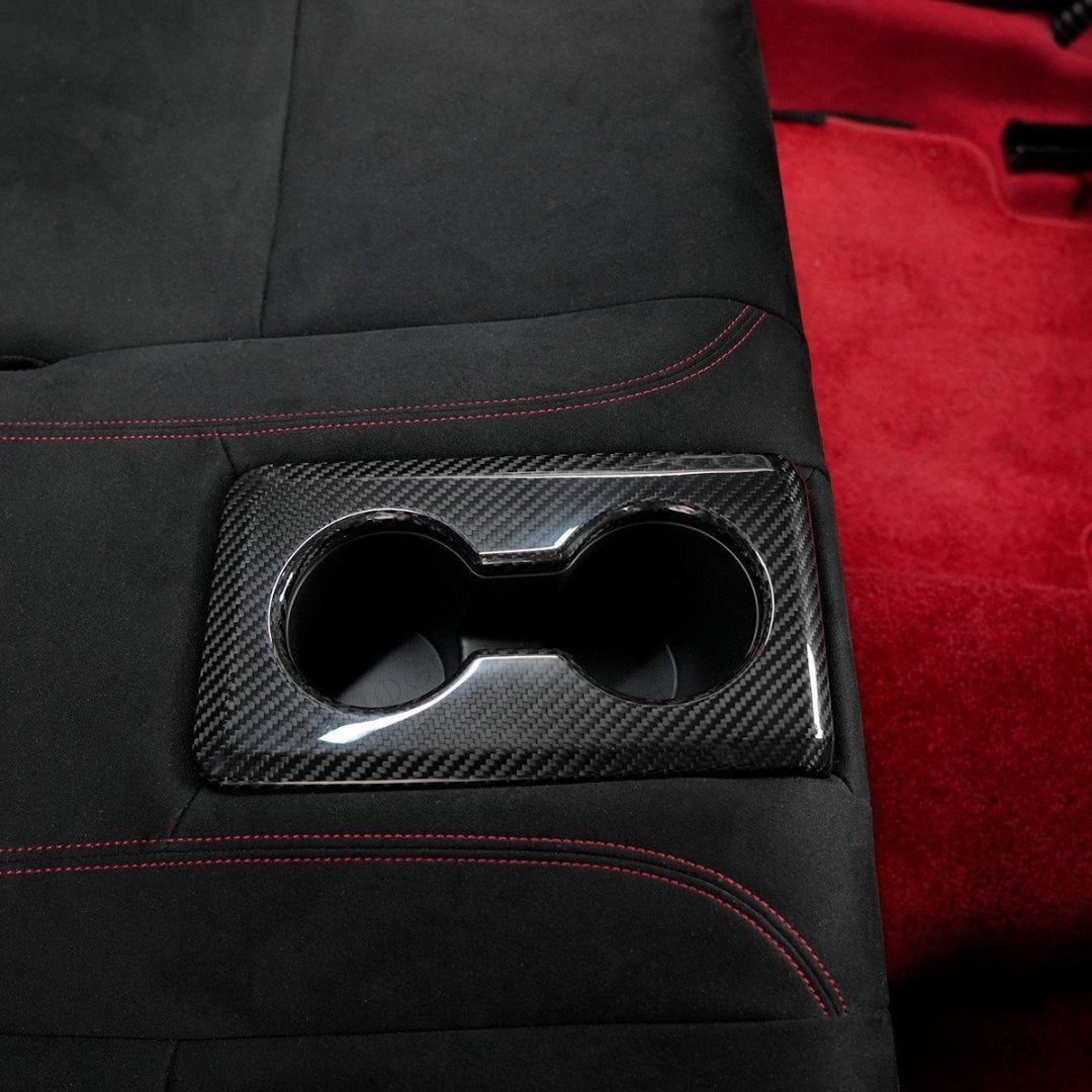 Jogon Carbon Fiber Rear Cup Holder Panel Trim | 23+ Civic Type R FL5, 23+ Integra Type S - Unity Performance