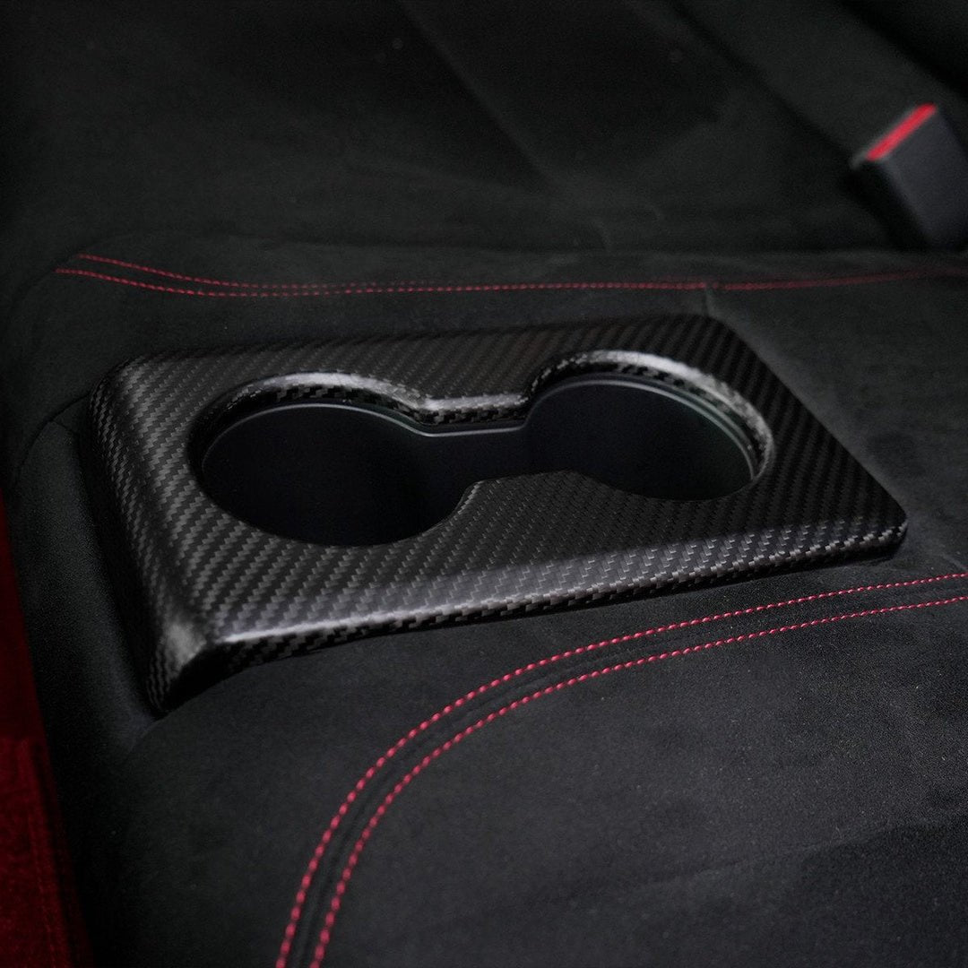 Jogon Carbon Fiber Rear Cup Holder Panel Trim | 23+ Civic Type R FL5, 23+ Integra Type S - Unity Performance