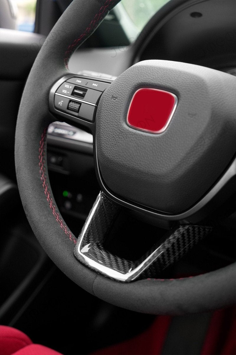 Jogon Carbon Fiber Steering Wheel Bottom U Trim | 22+ Civic, 23+ Integra - Unity Performance