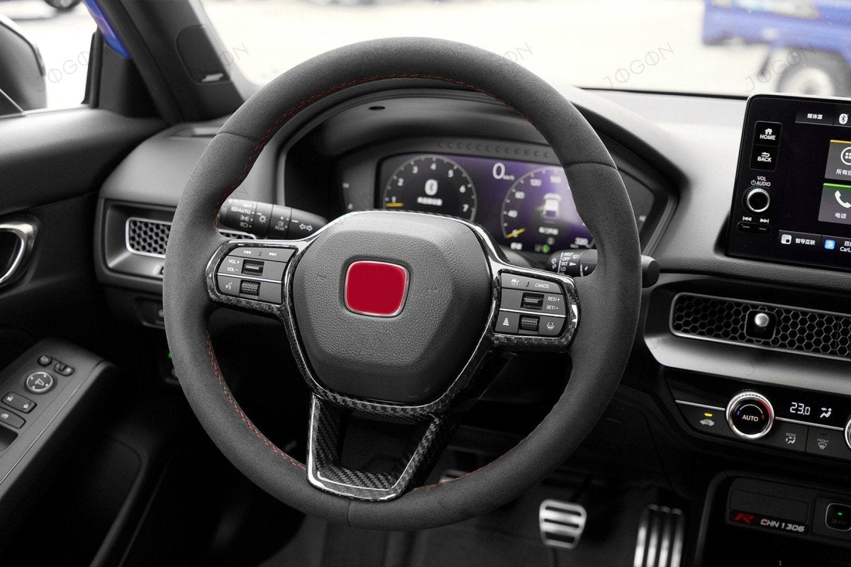 Jogon Carbon Fiber Steering Wheel Button Surround Trim | 22+ Civic, 23+ Integra - Unity Performance