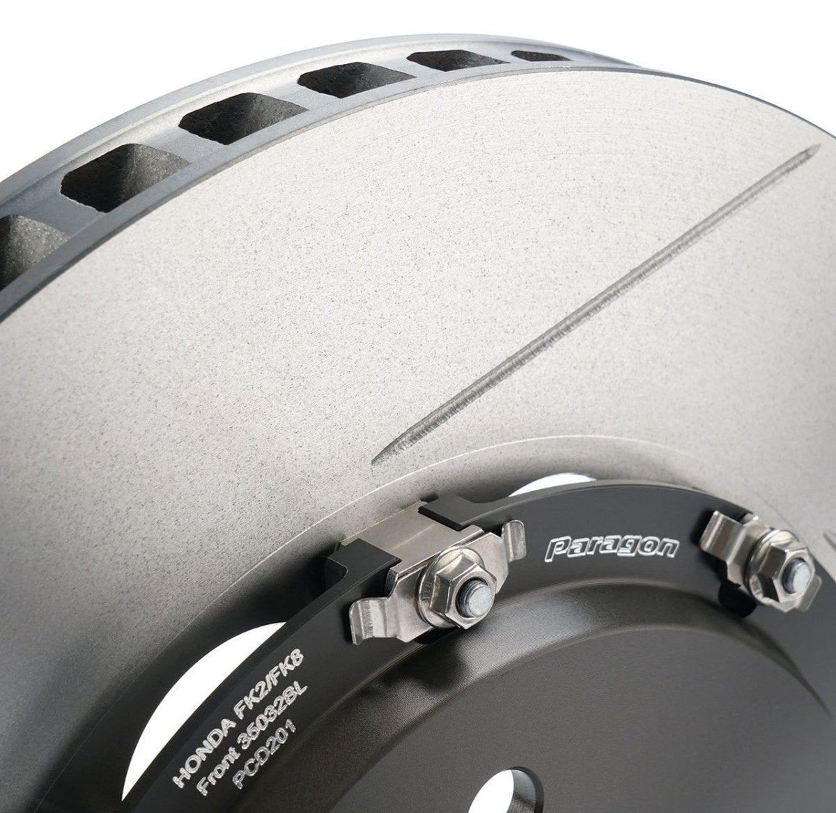 Paragon 2 - piece Slotted Front Rotors | 17 - 23+ Type R FK8 & FL5, 23+ Integra Type S DE5 - Unity Performance