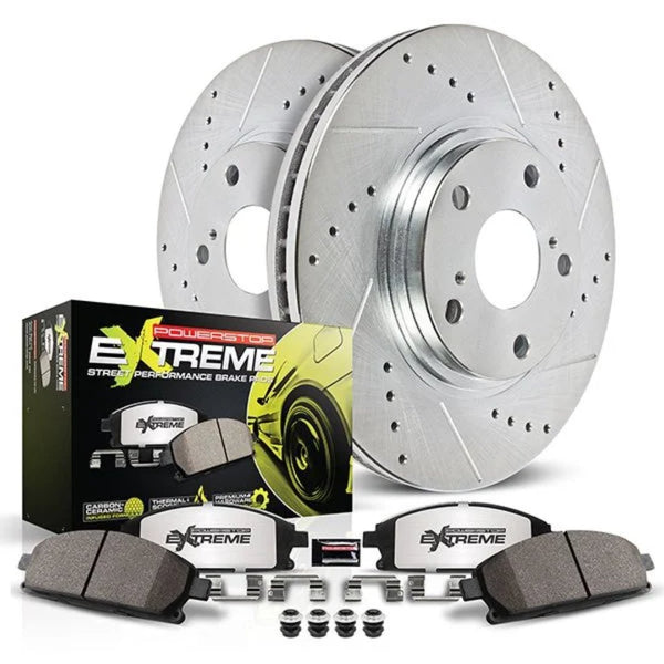 PowerStop Front Z26 Street Warrior Brake Kit with Calipers | 1993–1995 Honda Civic (KC694A-26) main image 1
