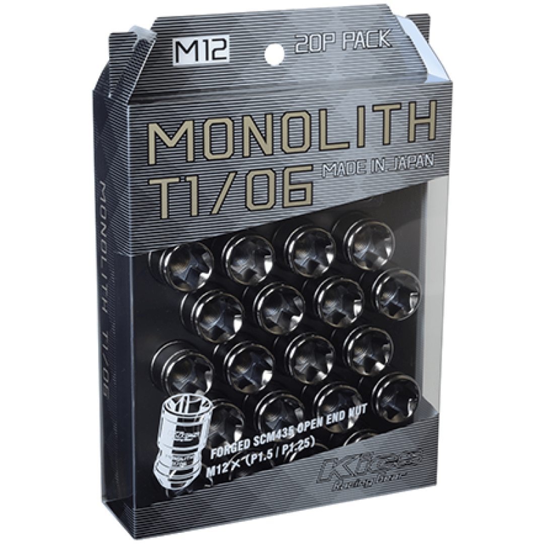 Project Kics Monolith Lug Nuts - Glorious Black (20 pieces) | 16 - 22+ Civic, 23+ Integra Base/A - Spec - Unity Performance