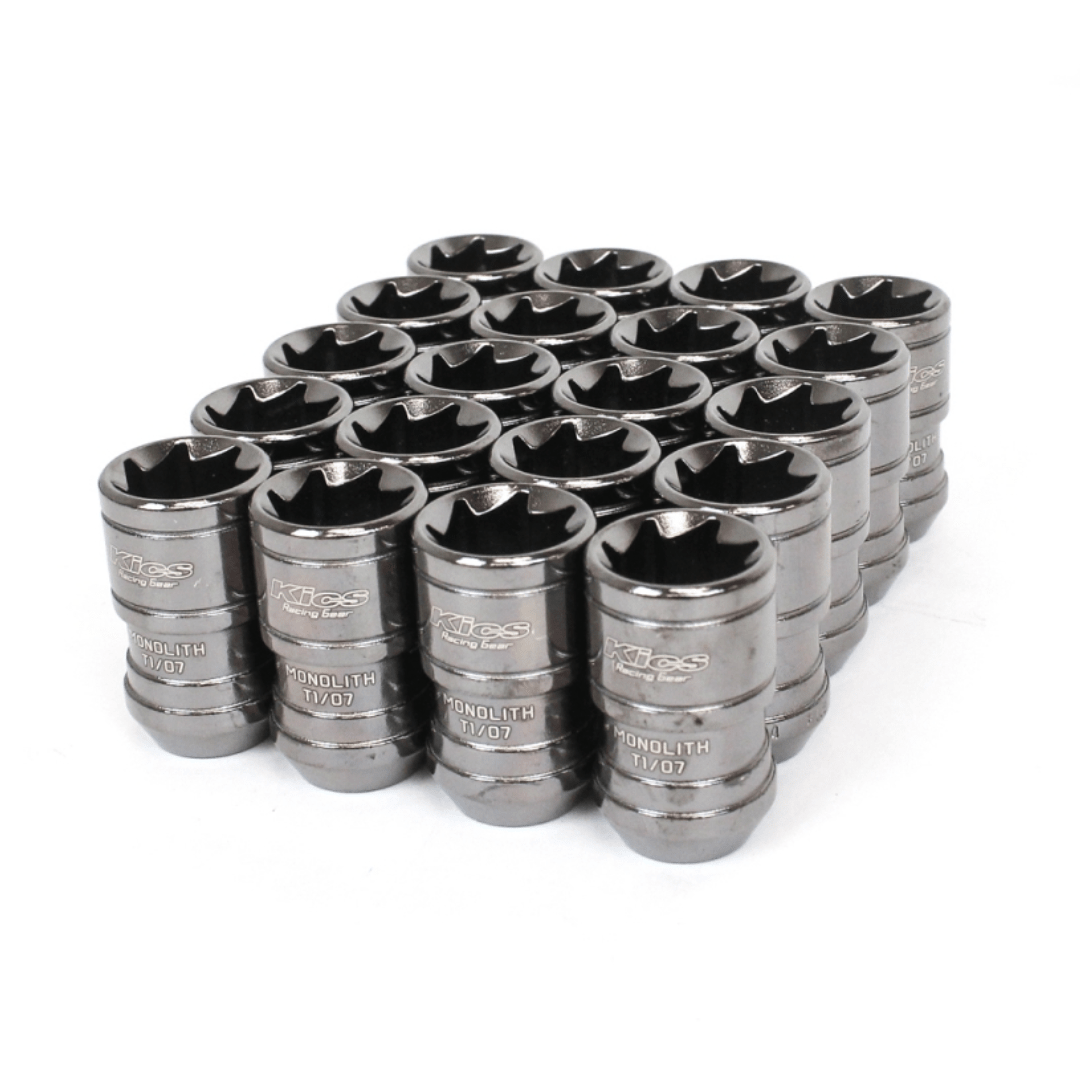 Project Kics Monolith Lug Nuts - Glorious Black (20 pieces) | 16 - 22+ Civic, 23+ Integra Base/A - Spec - Unity Performance
