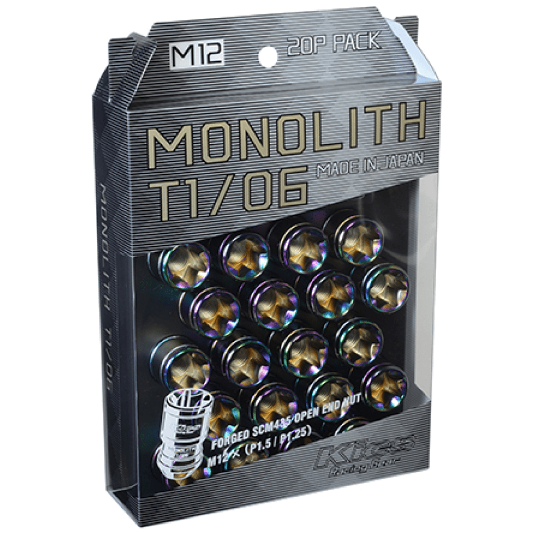 Project Kics Monolith Lug Nuts - Neochrome (20 pieces) | 16 - 22+ Civic, 23+ Integra Base/A - Spec - Unity Performance