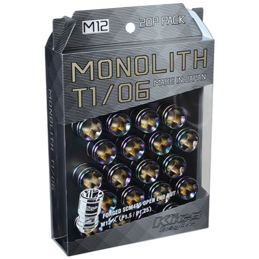 Project Kics Monolith Lug Nuts - Neochrome (20 pieces) | 16 - 22+ Civic, 23+ Integra Base/A - Spec - Unity Performance