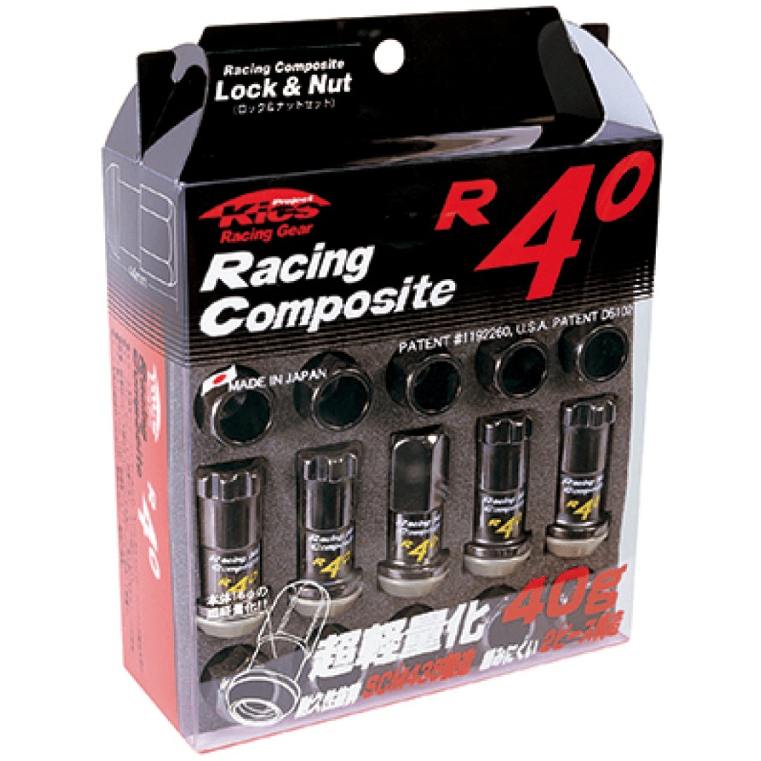 Project Kics R40 Black Lug Nuts (16 standard + 4 locking) | 16 - 22+ Civic, 23+ Integra - Unity Performance