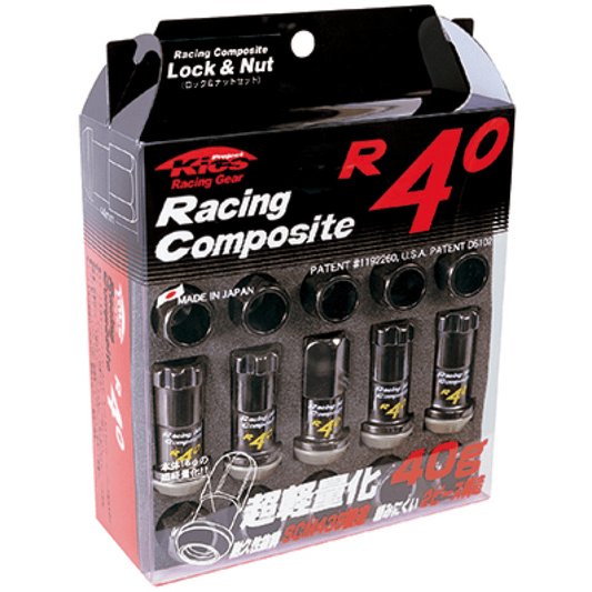 Project Kics R40 Black Lug Nuts (16 standard + 4 locking) | 16 - 22+ Civic, 23+ Integra - Unity Performance