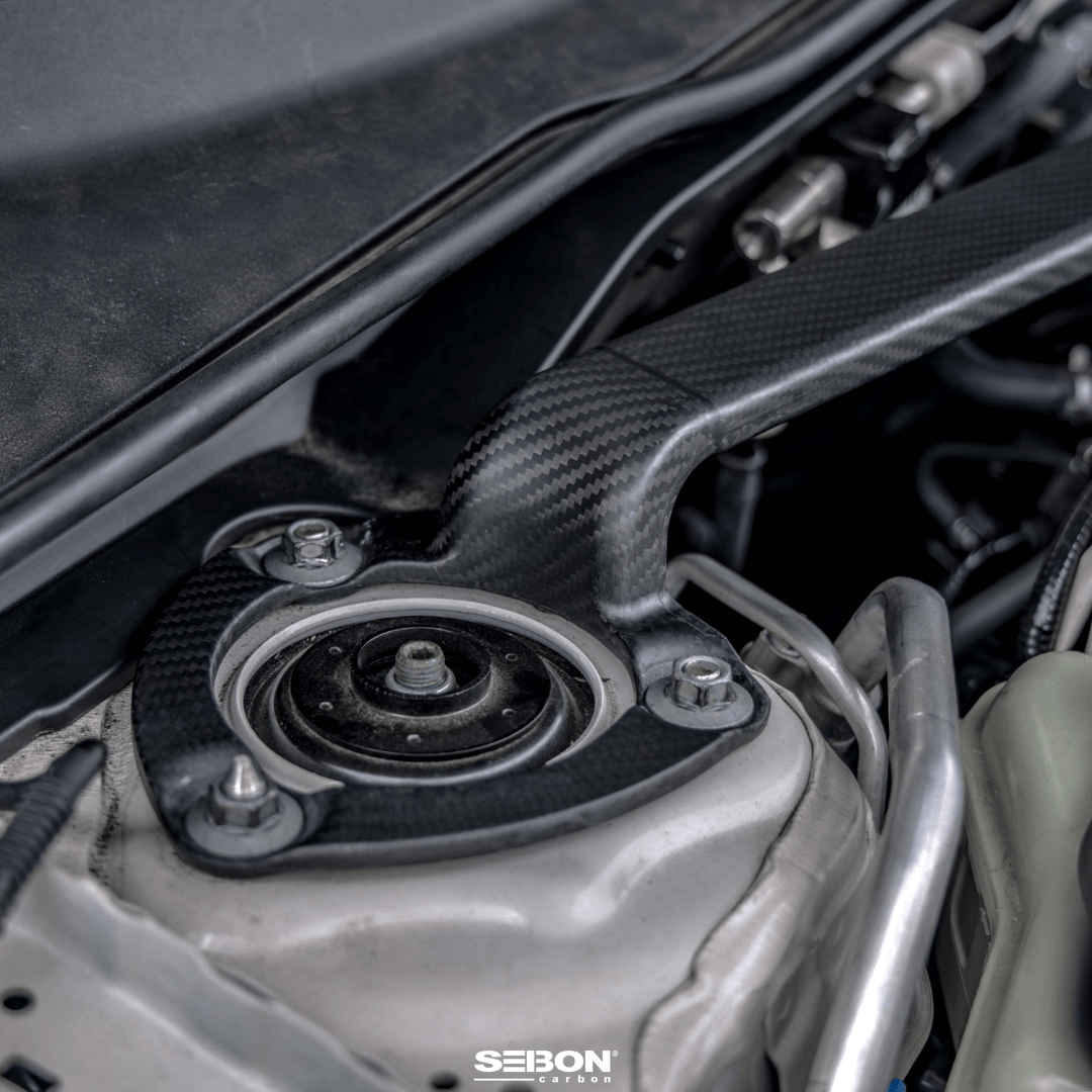 Seibon Carbon Fiber Front Strut Bar | 17 - 23+ Civic Type R FK8 & FL5, 23+ Integra Type S DE5 - Unity Performance