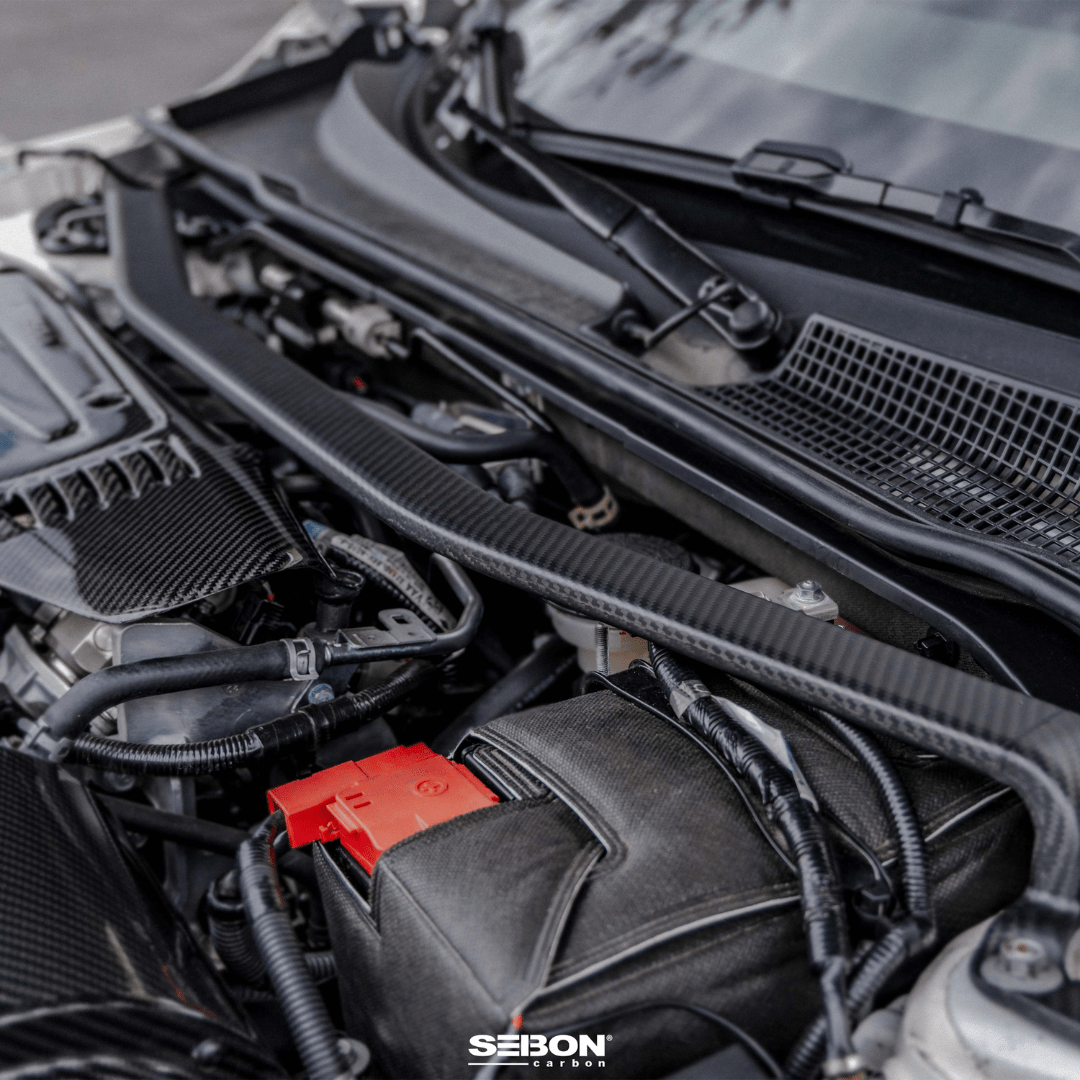 Seibon Carbon Fiber Front Strut Bar | 17 - 23+ Civic Type R FK8 & FL5, 23+ Integra Type S DE5 - Unity Performance